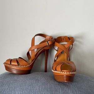 Ralph Lauren Purple Label Wooden Platforms, size 8B